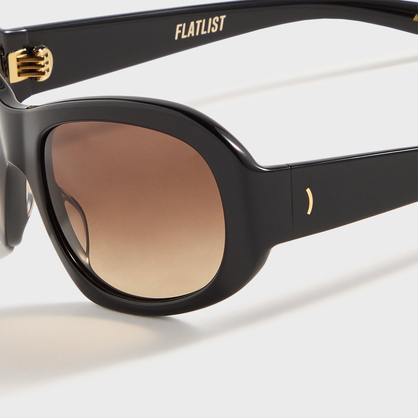 Men Kith Flatlist Ezra - Solid Black / Brown Gradient Lens