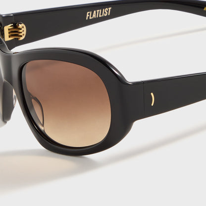 Men Kith Flatlist Ezra - Solid Black / Brown Gradient Lens