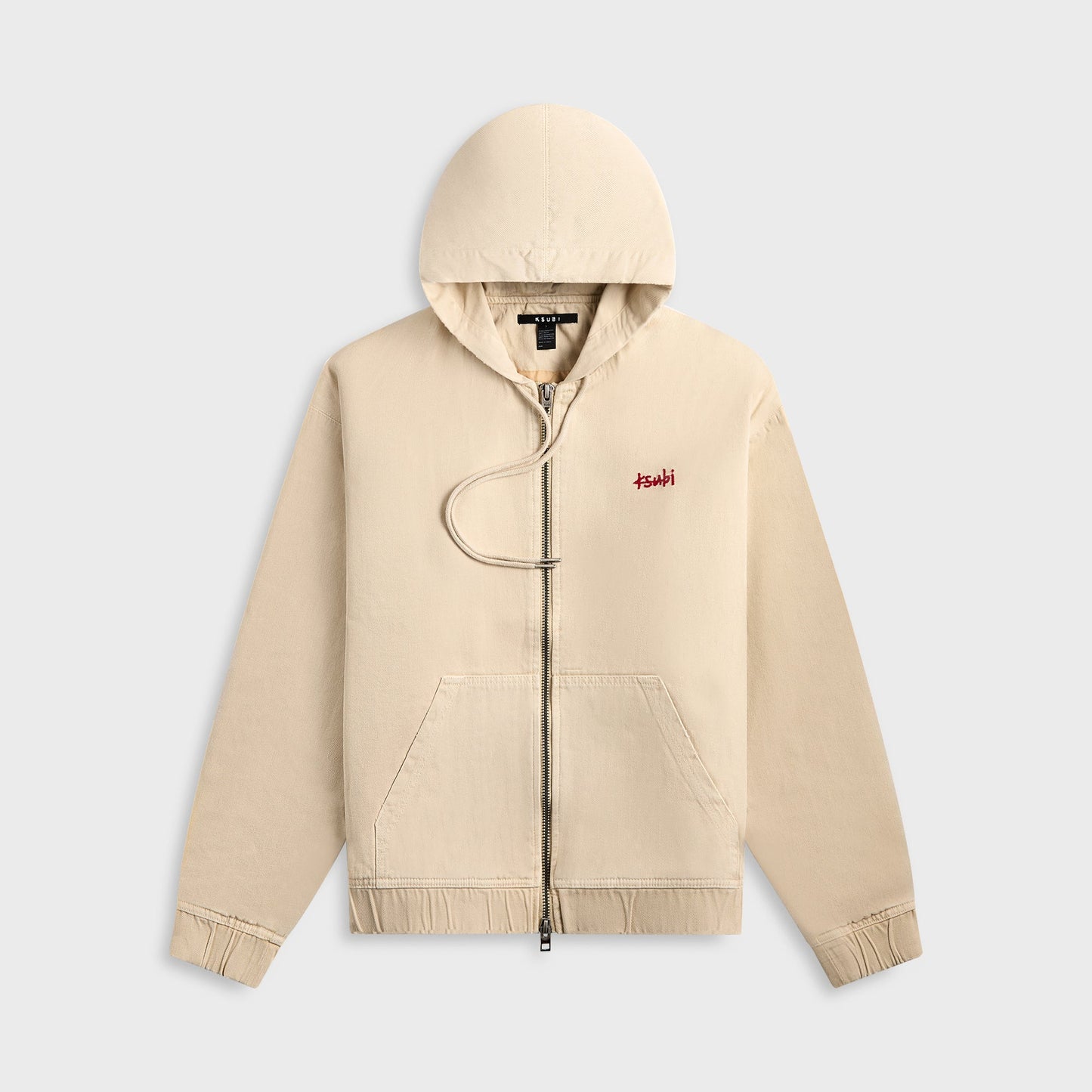 Men Kith Ksubi Zipped Denim Hoodie - Ecru