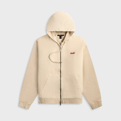 Men Kith Ksubi Zipped Denim Hoodie - Ecru