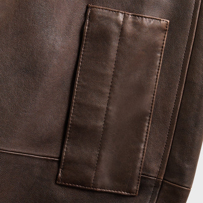 Men Kith Auralee Lamb Leather Flight Blouson - Brown