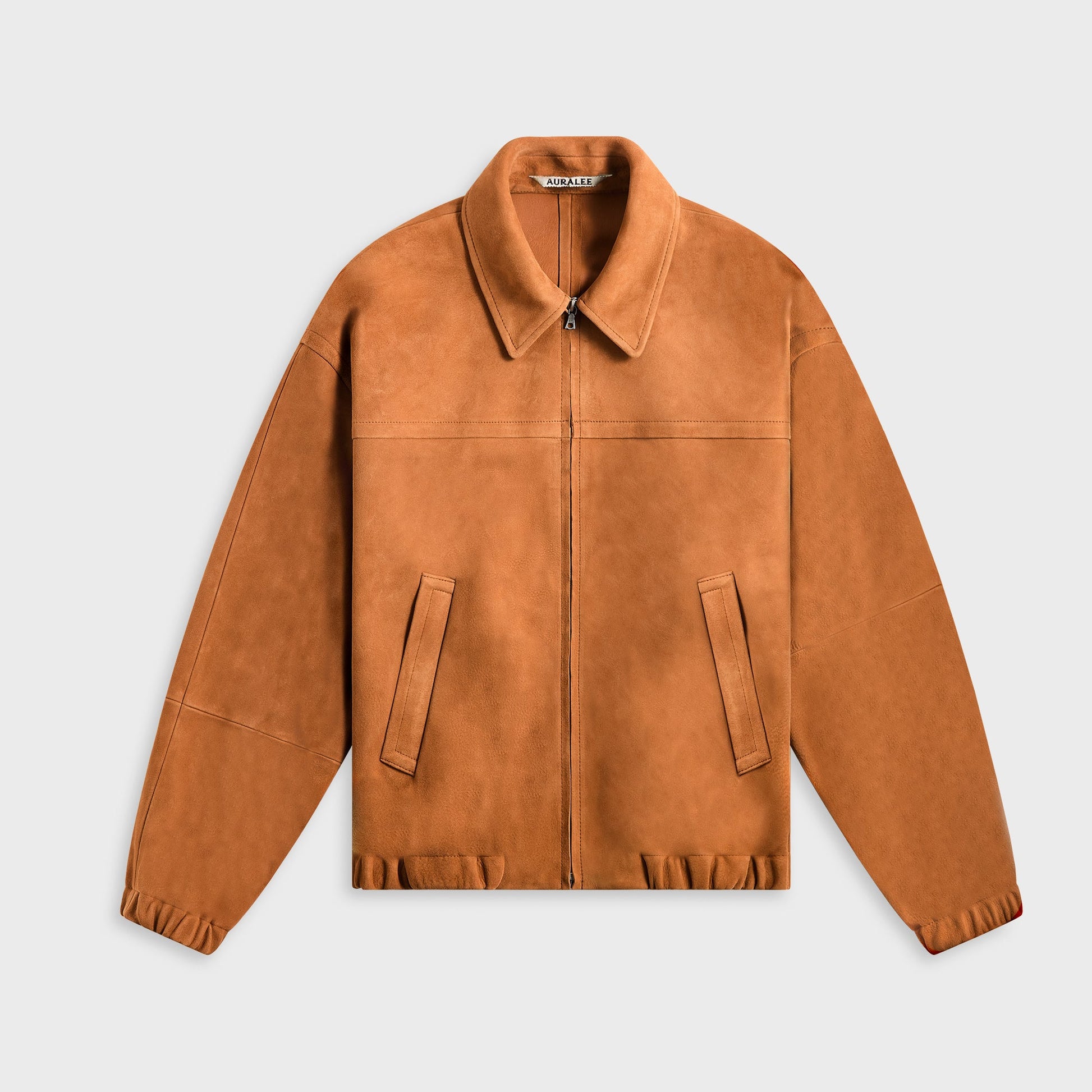 Men Kith Auralee Lamb Suede Zip Blouson - Camel