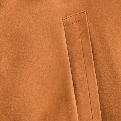 Men Kith Auralee Lamb Suede Zip Blouson - Camel