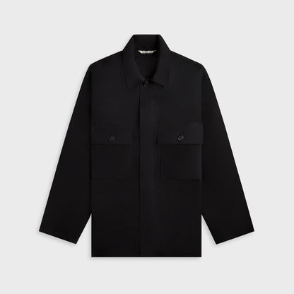 Men Kith Auralee Wool Herringbone Over Shirt - Black
