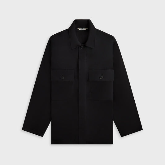 Men Kith Auralee Wool Herringbone Over Shirt - Black