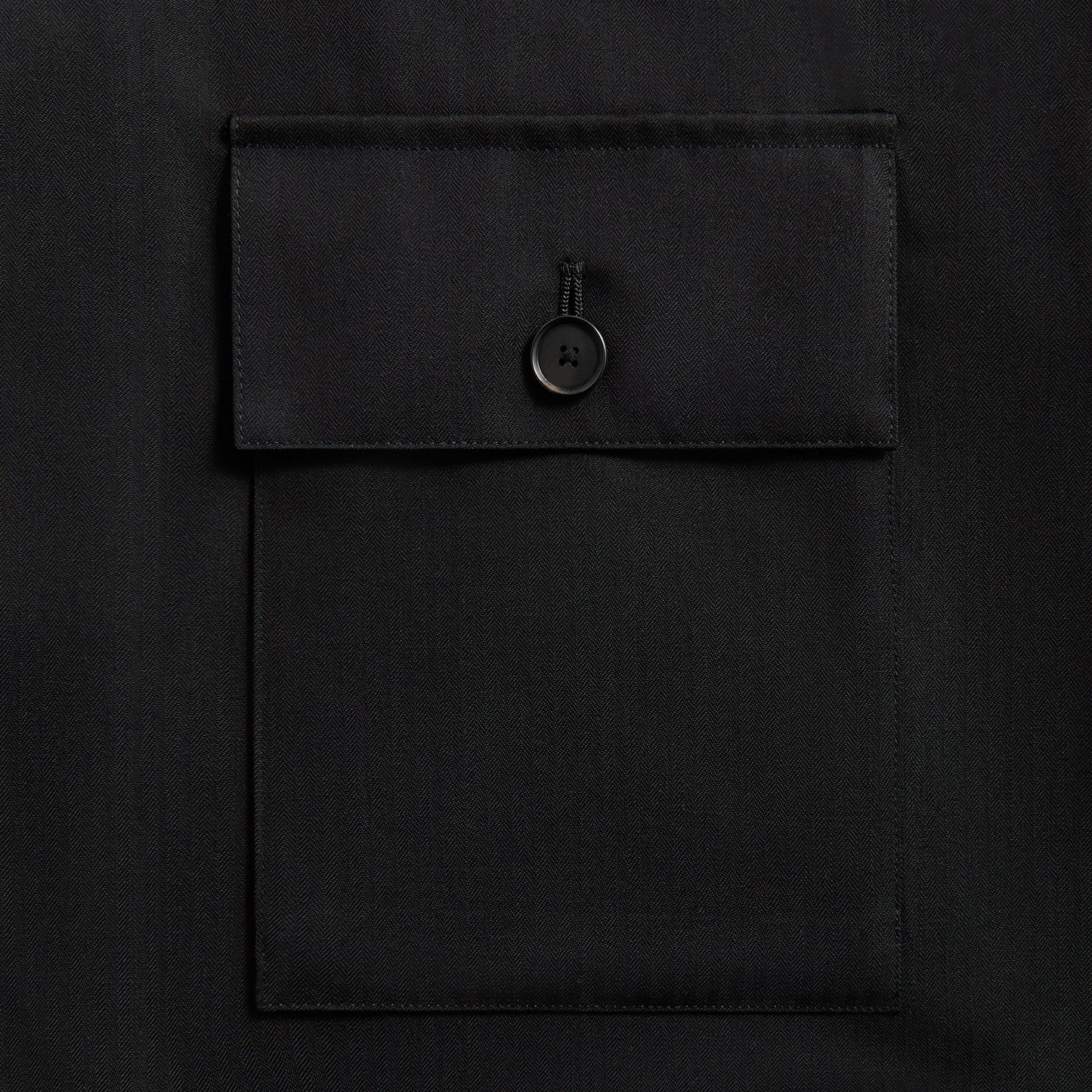Men Kith Auralee Wool Herringbone Over Shirt - Black