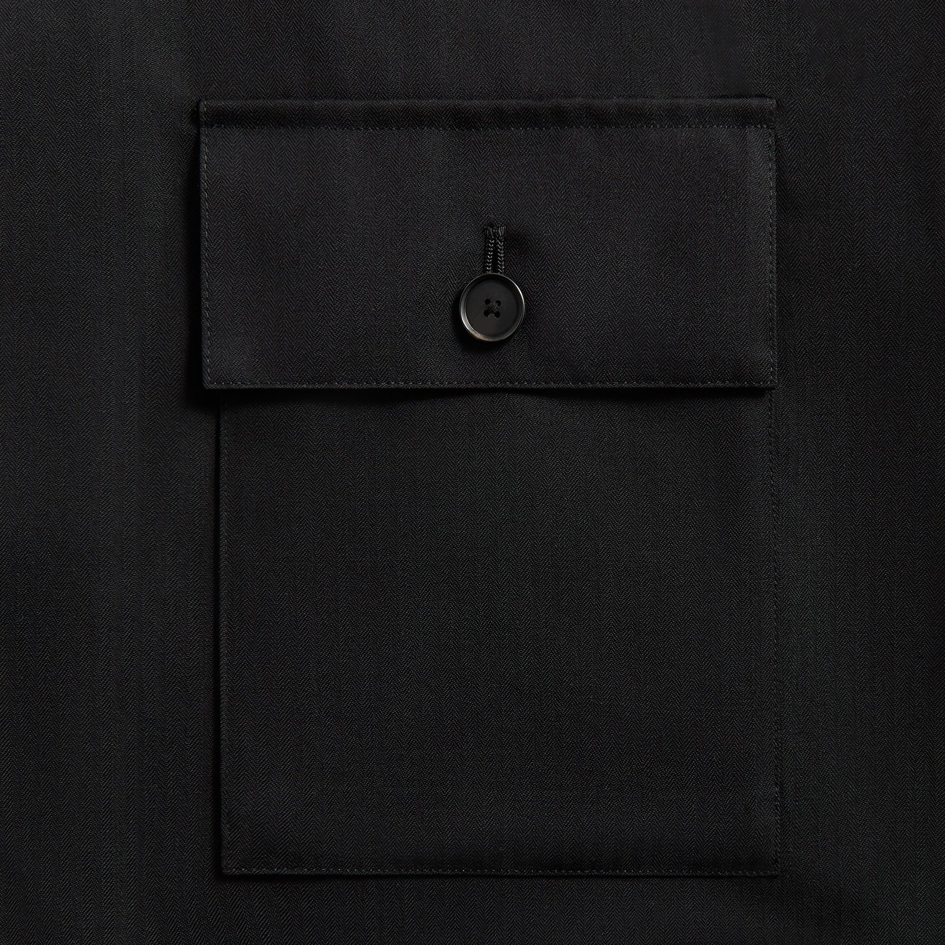 Men Kith Auralee Wool Herringbone Over Shirt - Black