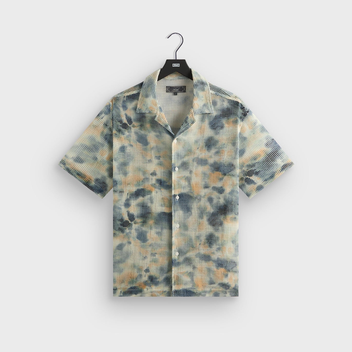 Men Kith Kith Cotton Mesh Thompson Camp Collar Shirt - Cyanotype