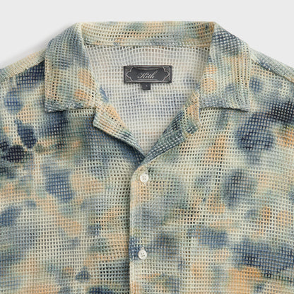Men Kith Kith Cotton Mesh Thompson Camp Collar Shirt - Cyanotype