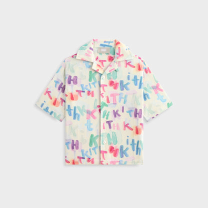 Kids Kith Kith Kids Watercolor Camp Shirt - White