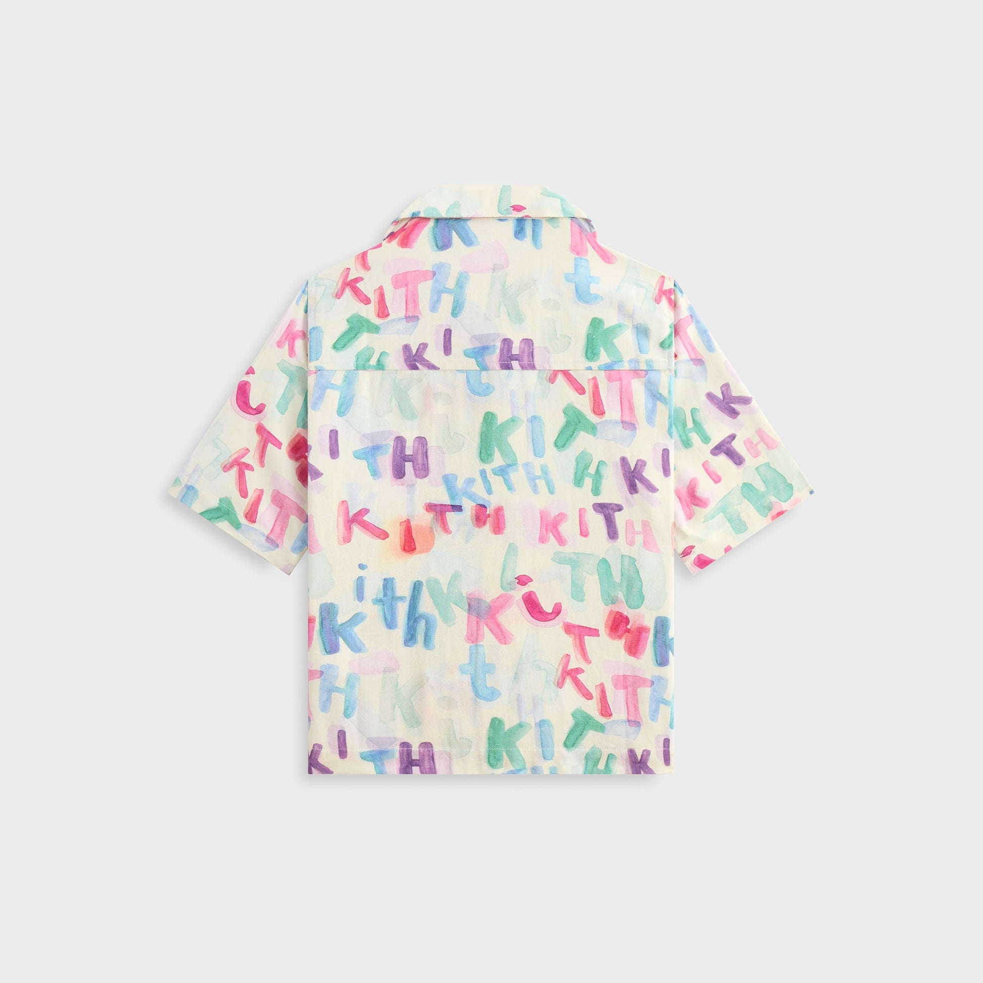 Kids Kith Kith Kids Watercolor Camp Shirt - White