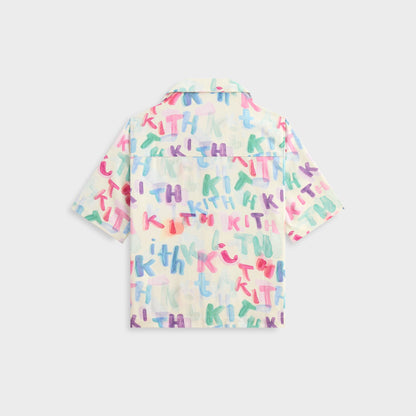 Kids Kith Kith Kids Watercolor Camp Shirt - White
