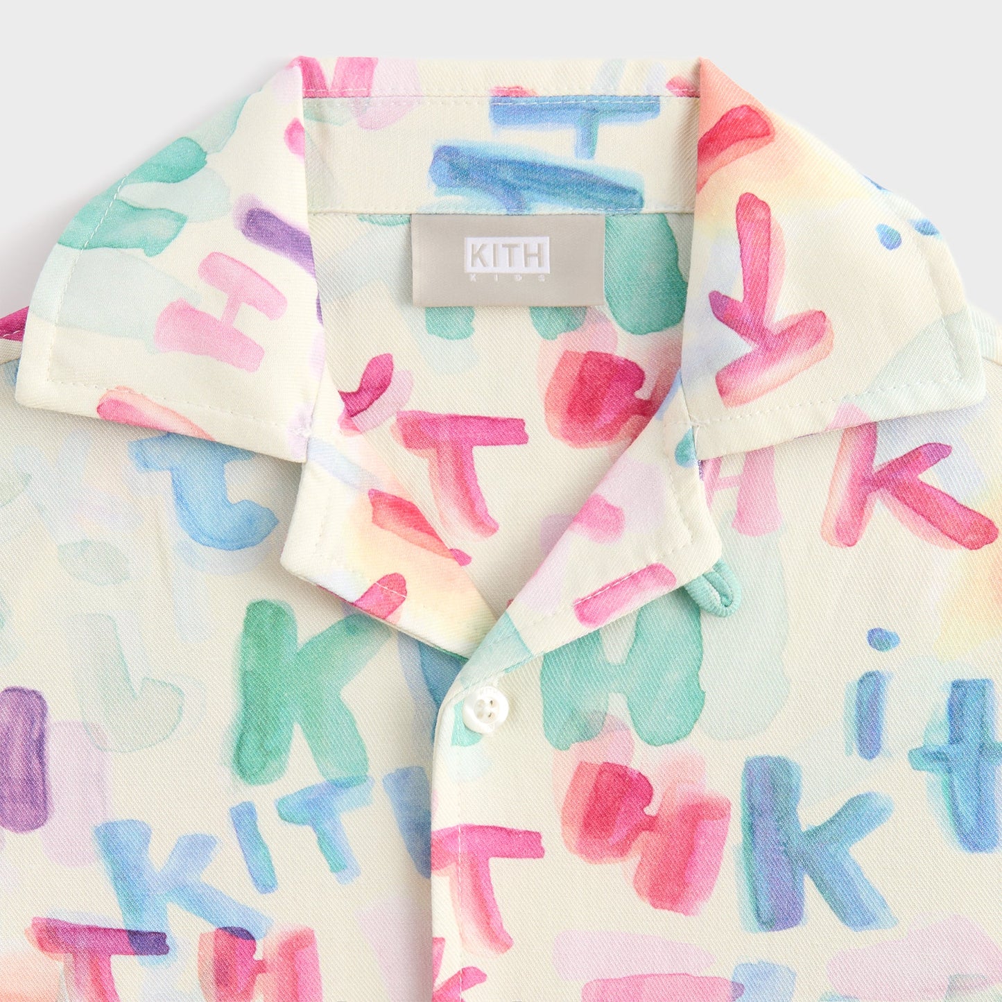 Kids Kith Kith Kids Watercolor Camp Shirt - White