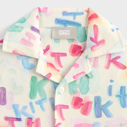 Kids Kith Kith Kids Watercolor Camp Shirt - White