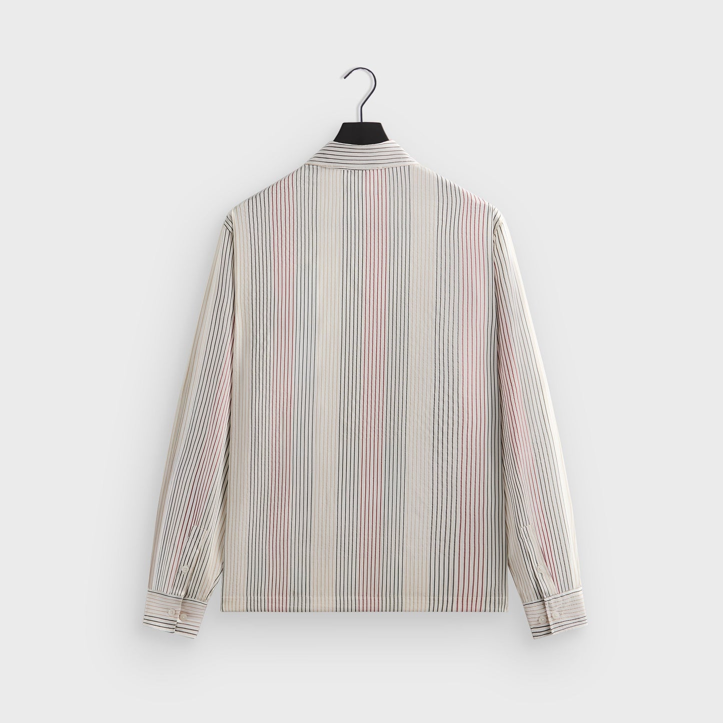 Kids|Men Kith Kith Seersucker Long Sleeve Boxy Collared Overshirt - White