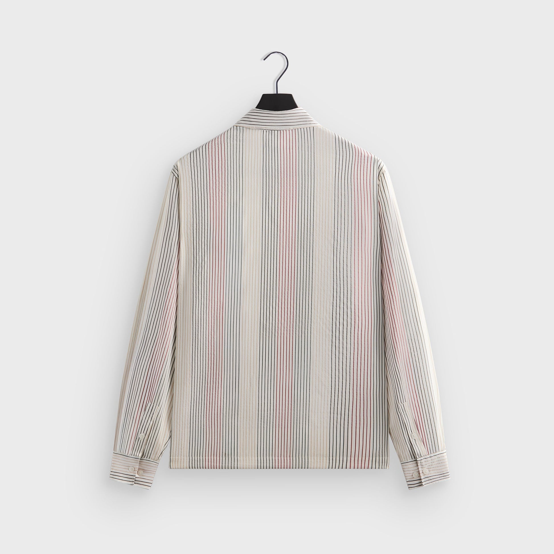 Kids|Men Kith Kith Seersucker Long Sleeve Boxy Collared Overshirt - White