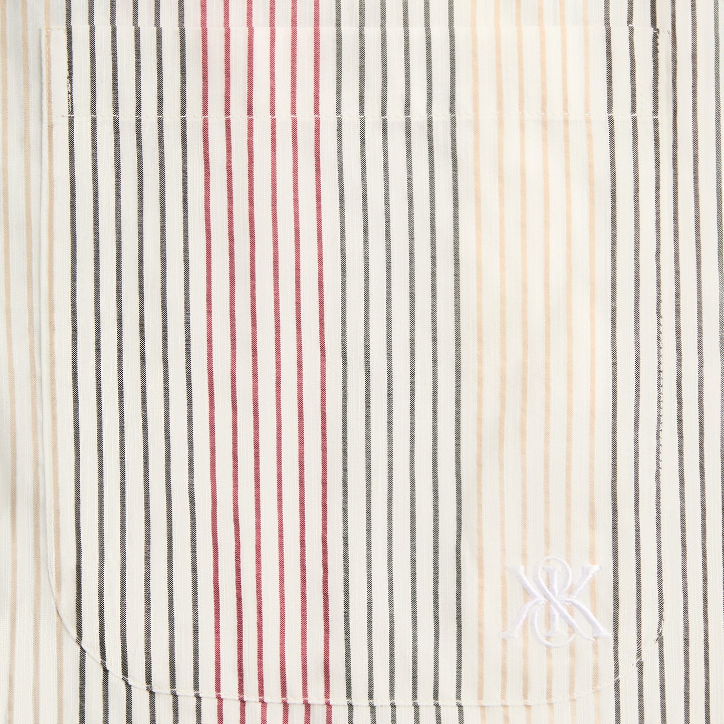 Kids|Men Kith Kith Seersucker Long Sleeve Boxy Collared Overshirt - White