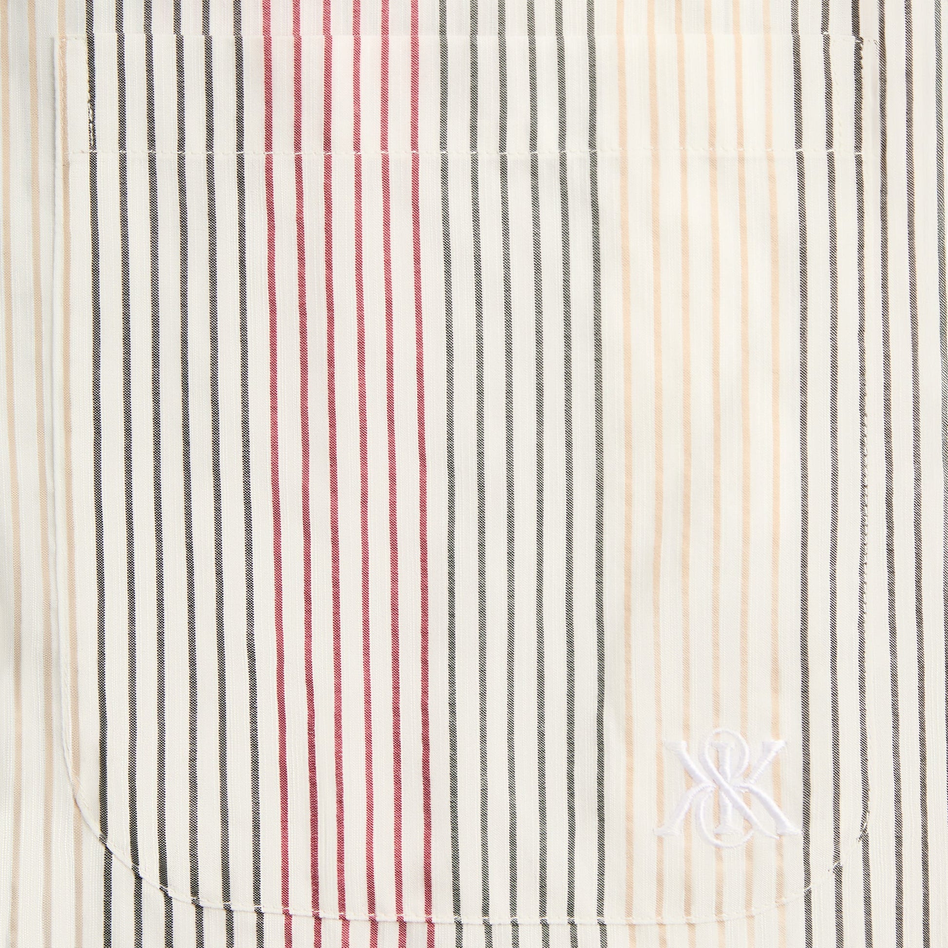 Kids|Men Kith Kith Seersucker Long Sleeve Boxy Collared Overshirt - White