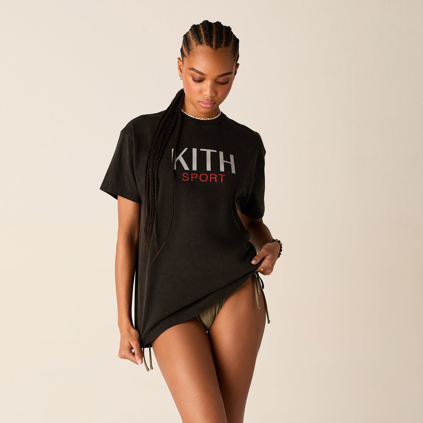 Women Kith Kith Women Vintage Kith Sport Tee - Black