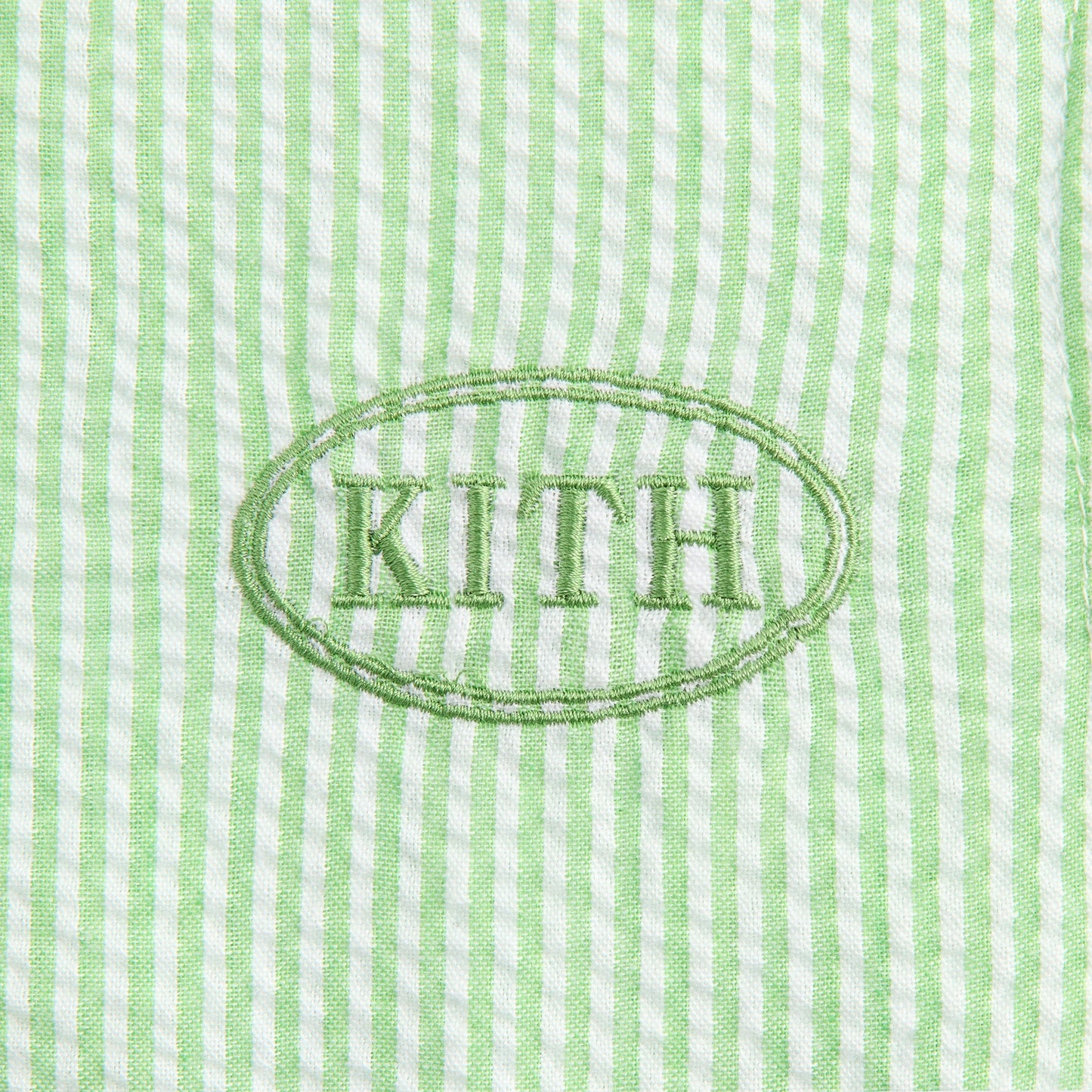 Kids Kith Kith Kids Seersucker Cropped Button Front Tank - Honeydew