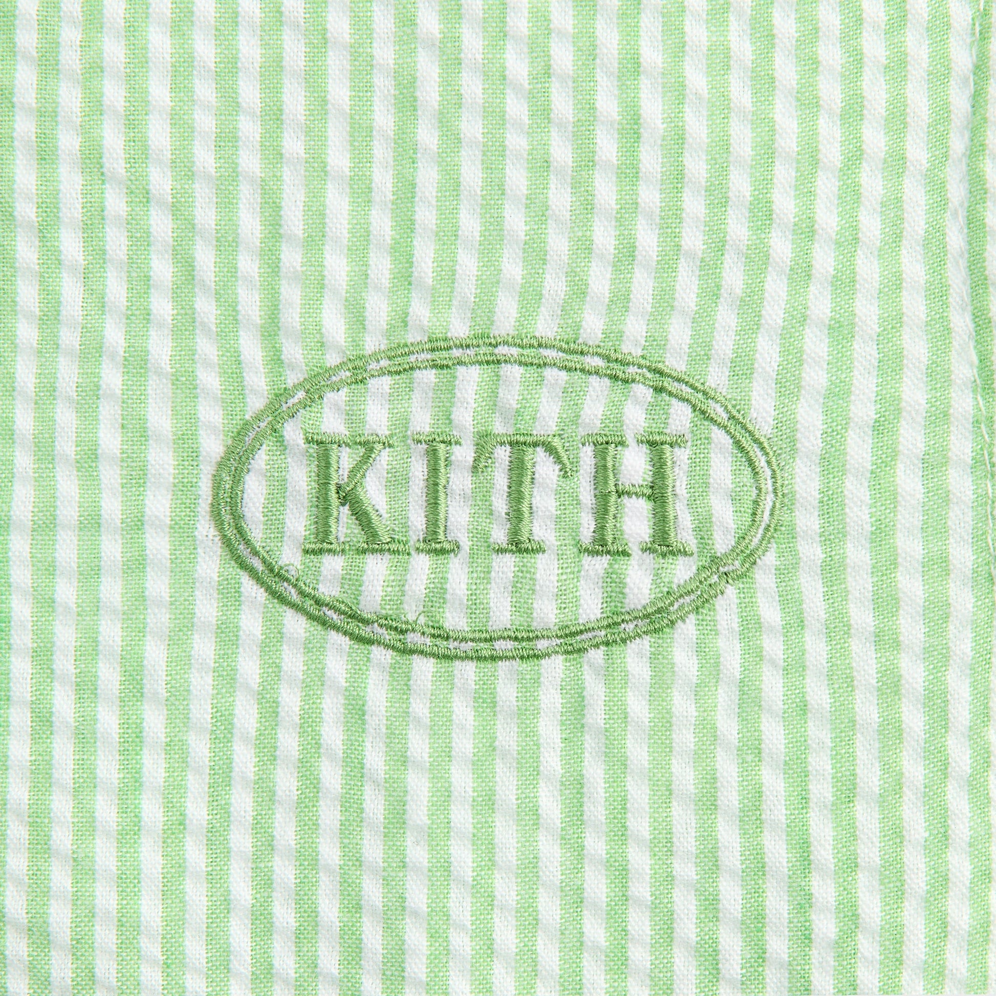 Kids Kith Kith Kids Seersucker Cropped Button Front Tank - Honeydew