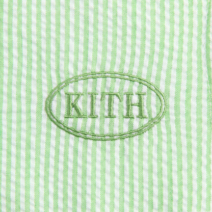 Kids Kith Kith Kids Seersucker Cropped Button Front Tank - Honeydew