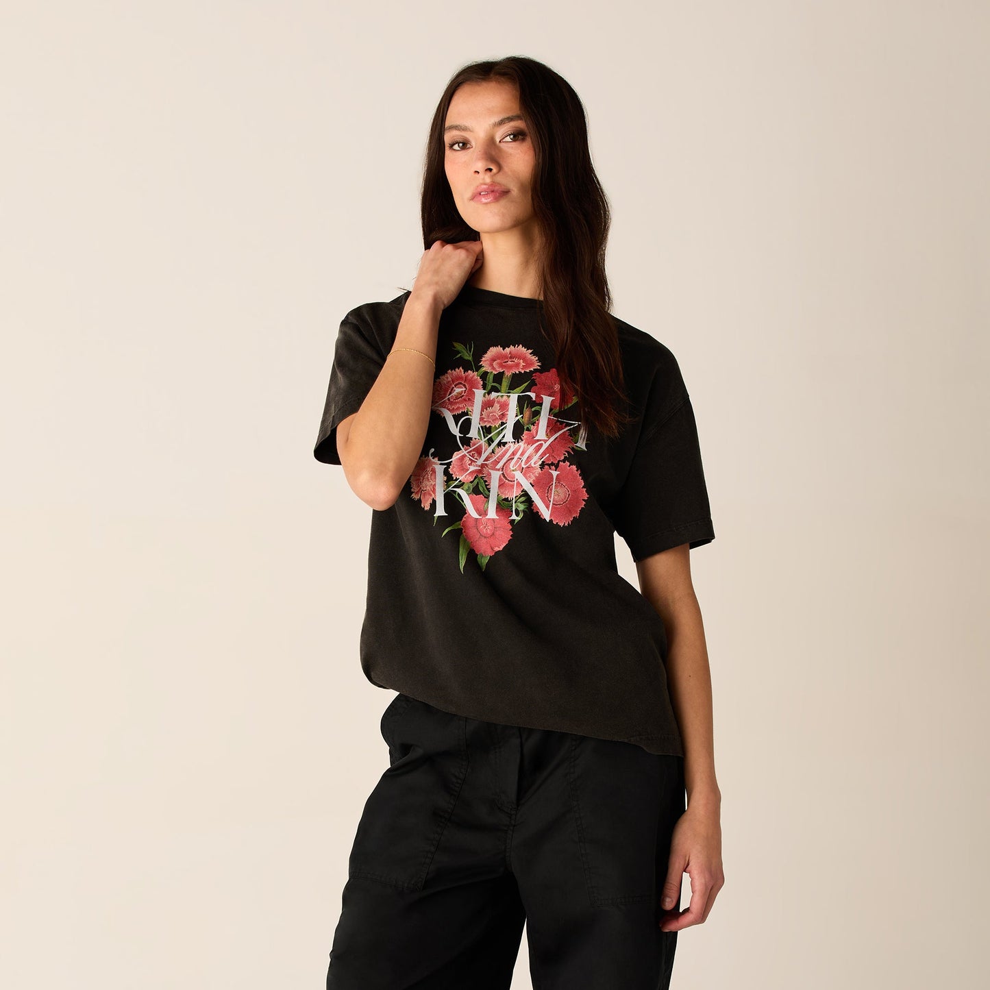Women Kith Kith Women Floral Vintage Tee - Black