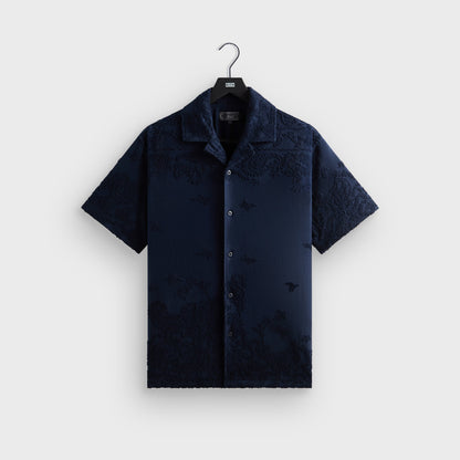 Men Kith Kith Bandana Micro Terry Thompson Camp Collar Shirt - Nocturnal