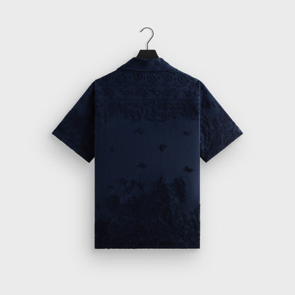 Men Kith Kith Bandana Micro Terry Thompson Camp Collar Shirt - Nocturnal