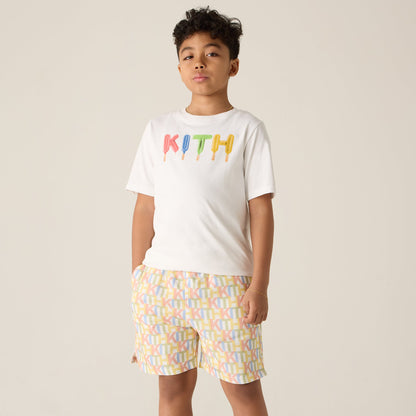 Kids Kith Kith Kids Monogram Thompson Camp Short - Silk