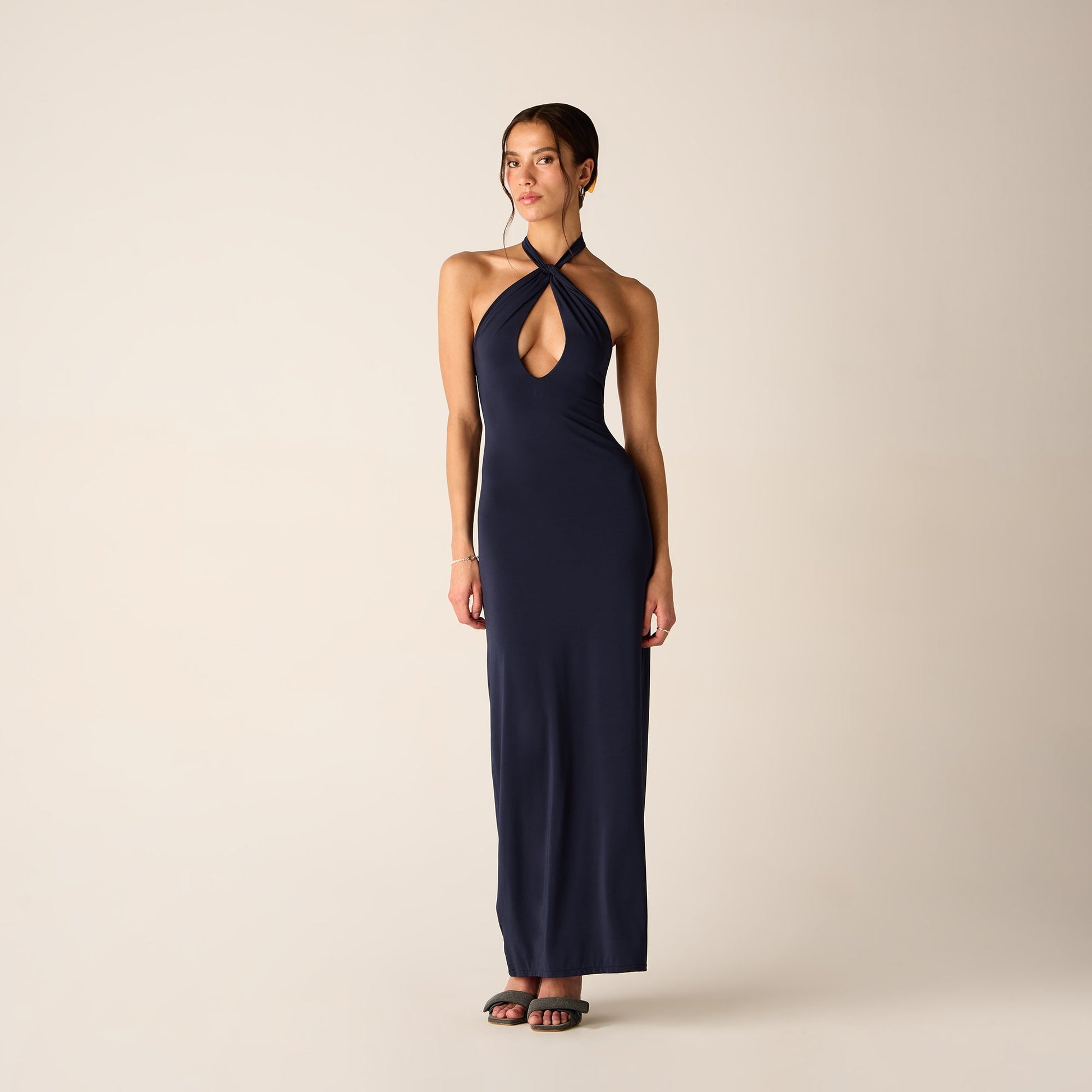 Women Kith Kith Women Sasha Halter Maxi Dress - Nocturnal