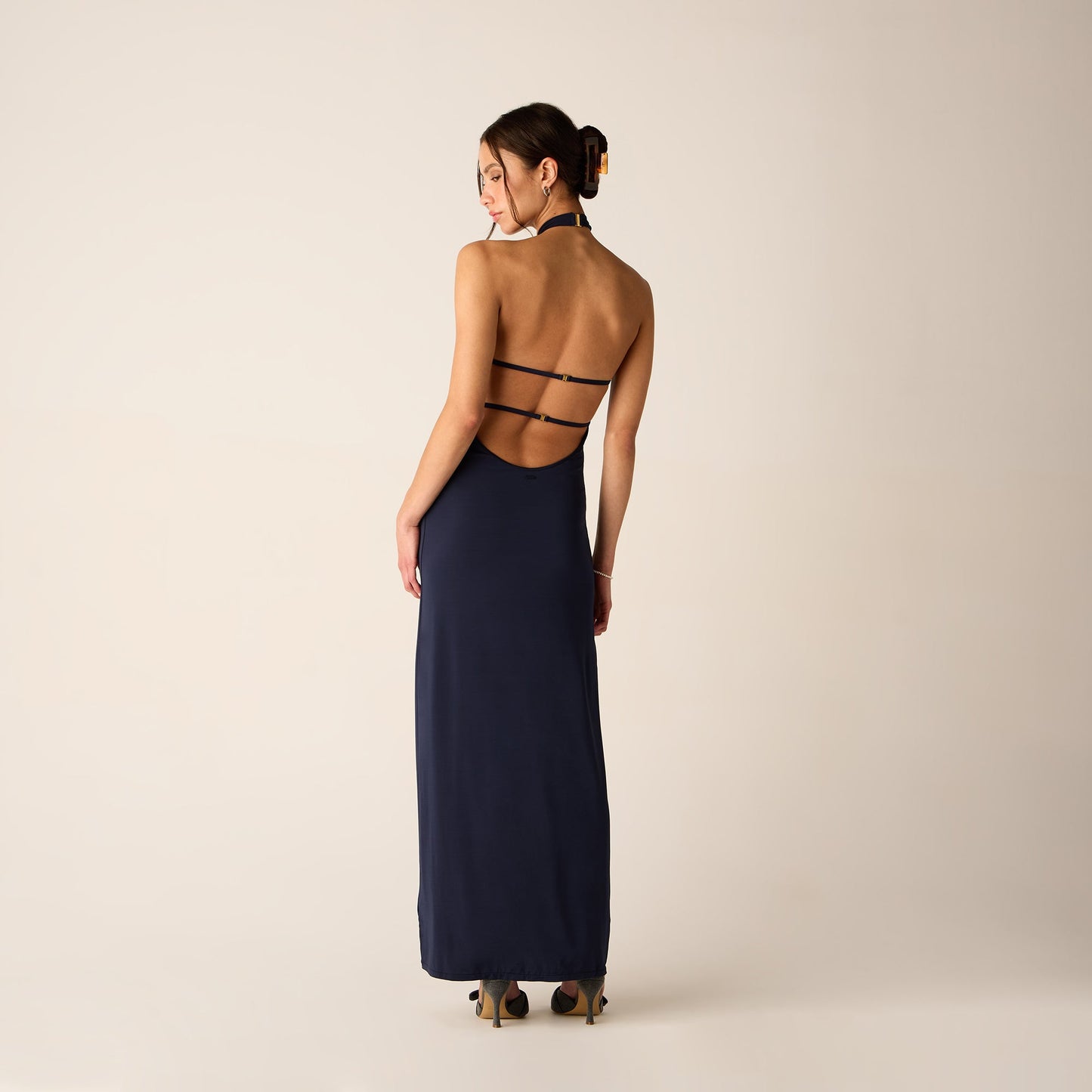 Women Kith Kith Women Sasha Halter Maxi Dress - Nocturnal