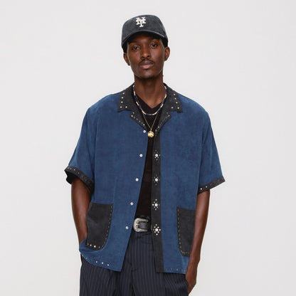 Men Kith &Kin Sawyer Short Sleeve Camp Collar Shirt - Nocturnal