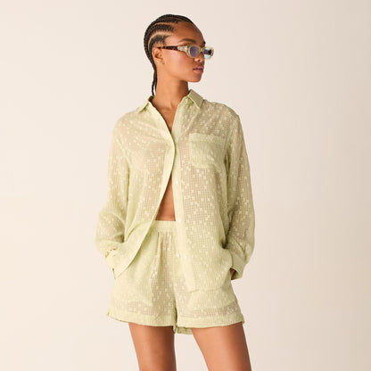 Women Kith Kith Women Ora II Clipped Jacquard Shirt - Vera