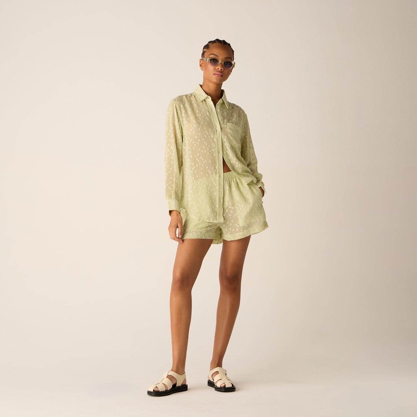Women Kith Kith Women Ora II Clipped Jacquard Shirt - Vera