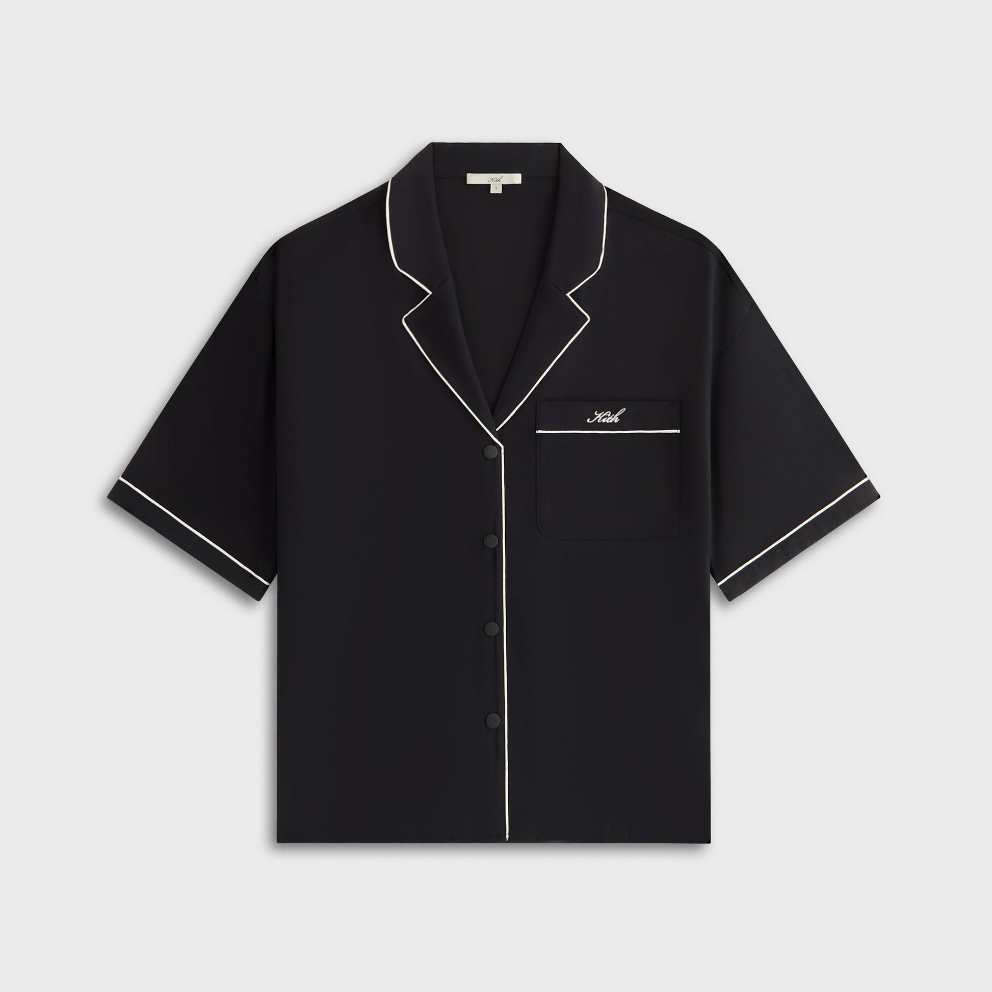 Women Kith Kith Women Elena Snap Front Shirt - Black