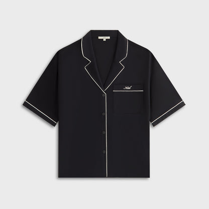 Women Kith Kith Women Elena Snap Front Shirt - Black