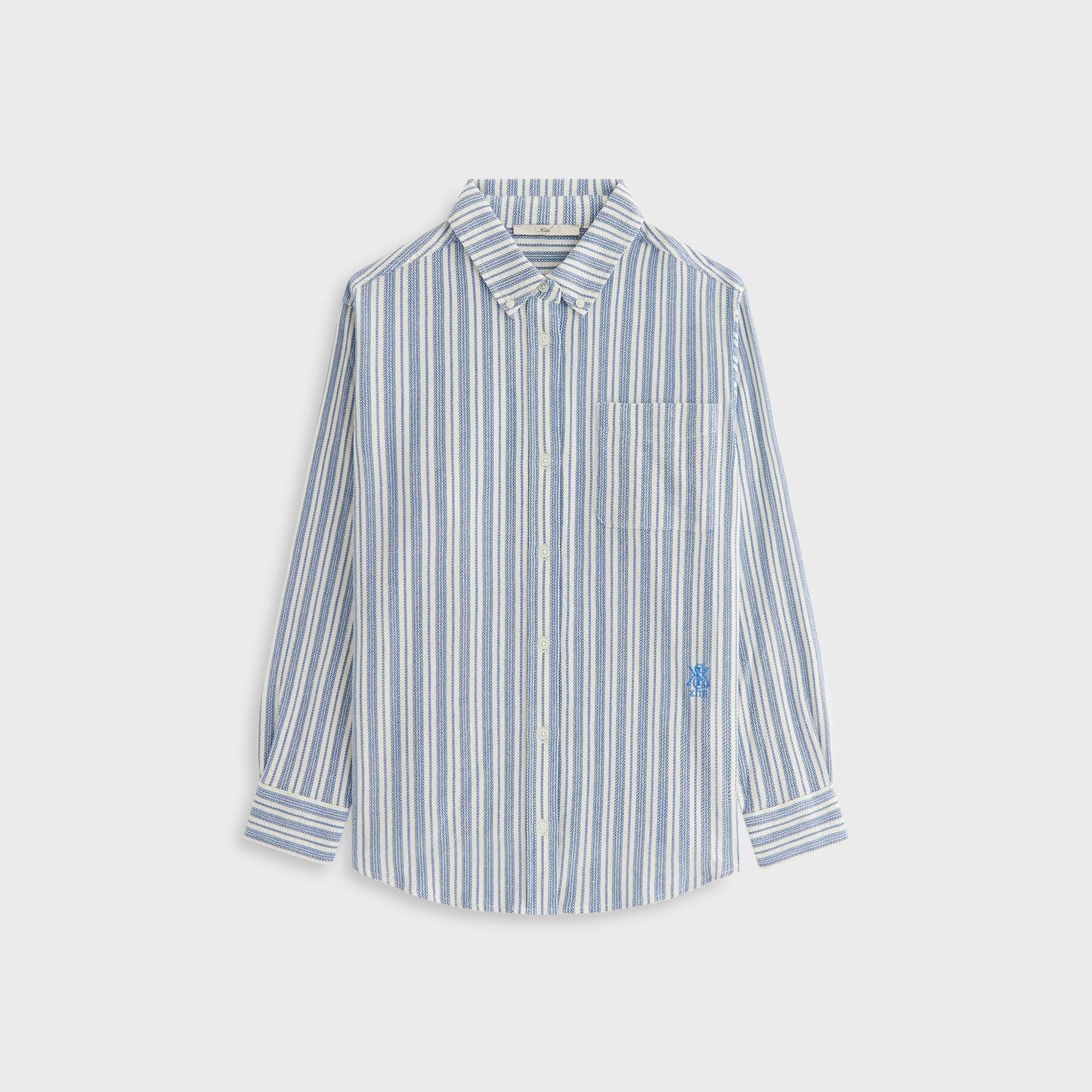 Women Kith Kith Women Ora II Dobby Stripe Shirt - Royal