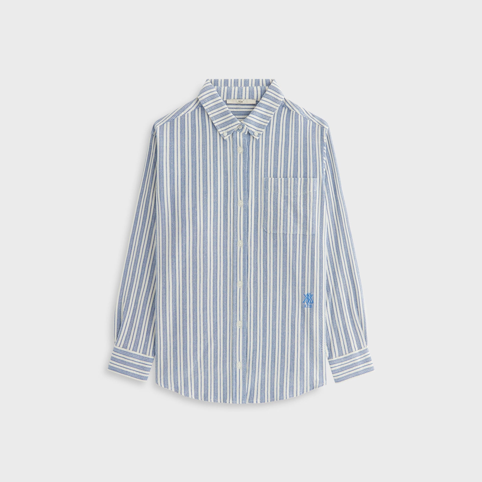 Women Kith Kith Women Ora II Dobby Stripe Shirt - Royal