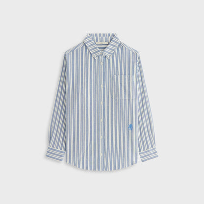 Women Kith Kith Women Ora II Dobby Stripe Shirt - Royal