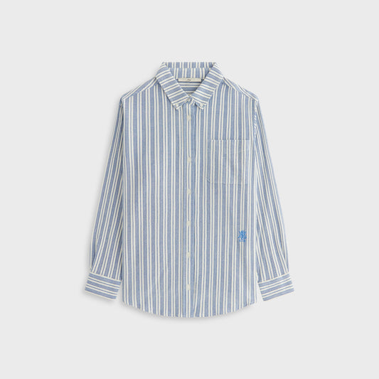 Women Kith Kith Women Ora II Dobby Stripe Shirt - Royal