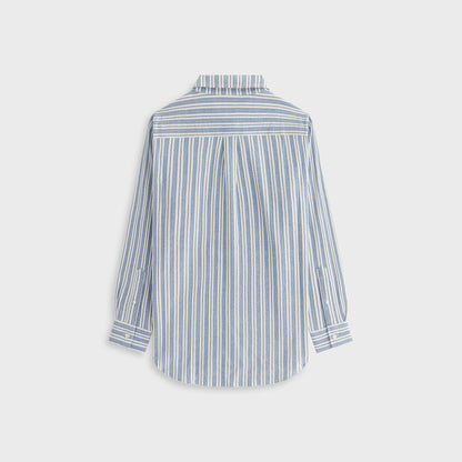 Women Kith Kith Women Ora II Dobby Stripe Shirt - Royal