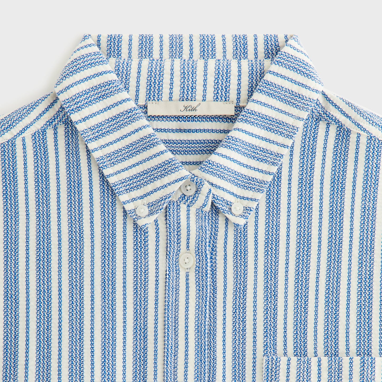 Women Kith Kith Women Ora II Dobby Stripe Shirt - Royal
