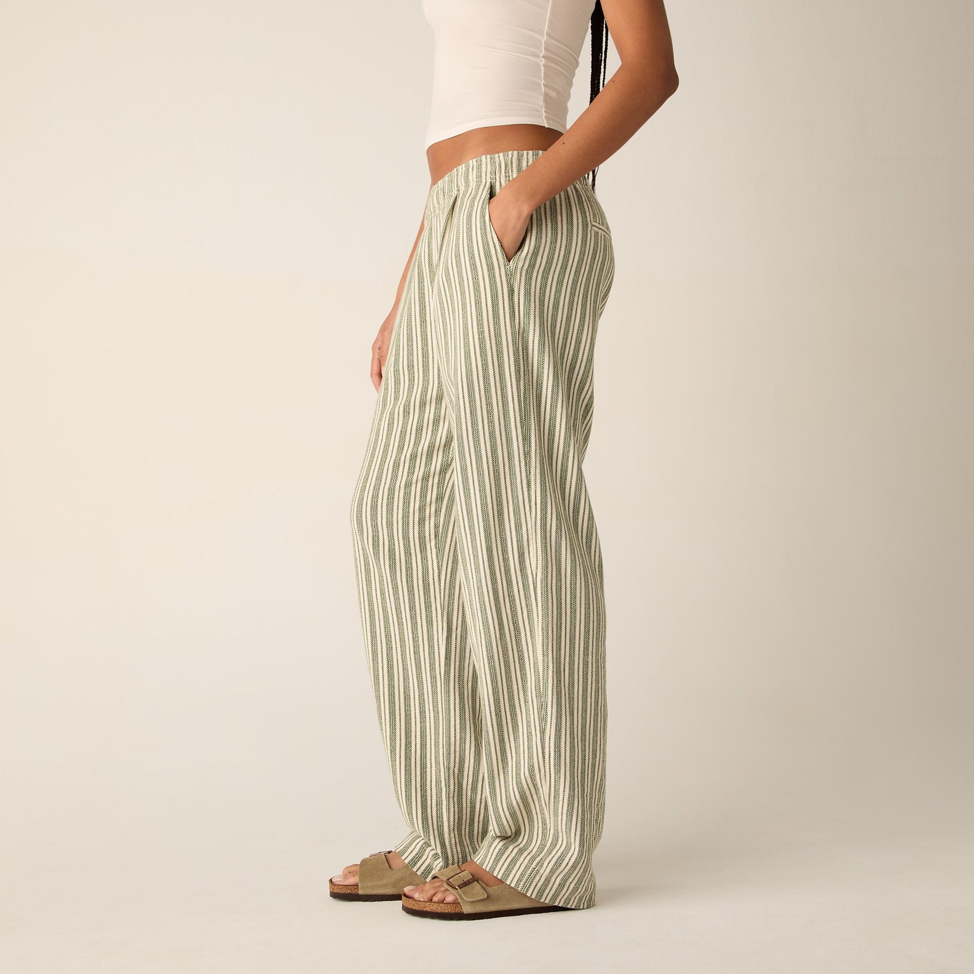 Women Kith Kith Women Miles II Dobby Stripe Pants - Turf