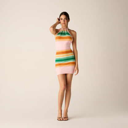 Women Kith Kith Women Ami Halter Multi Sweater Dress - Midsummer