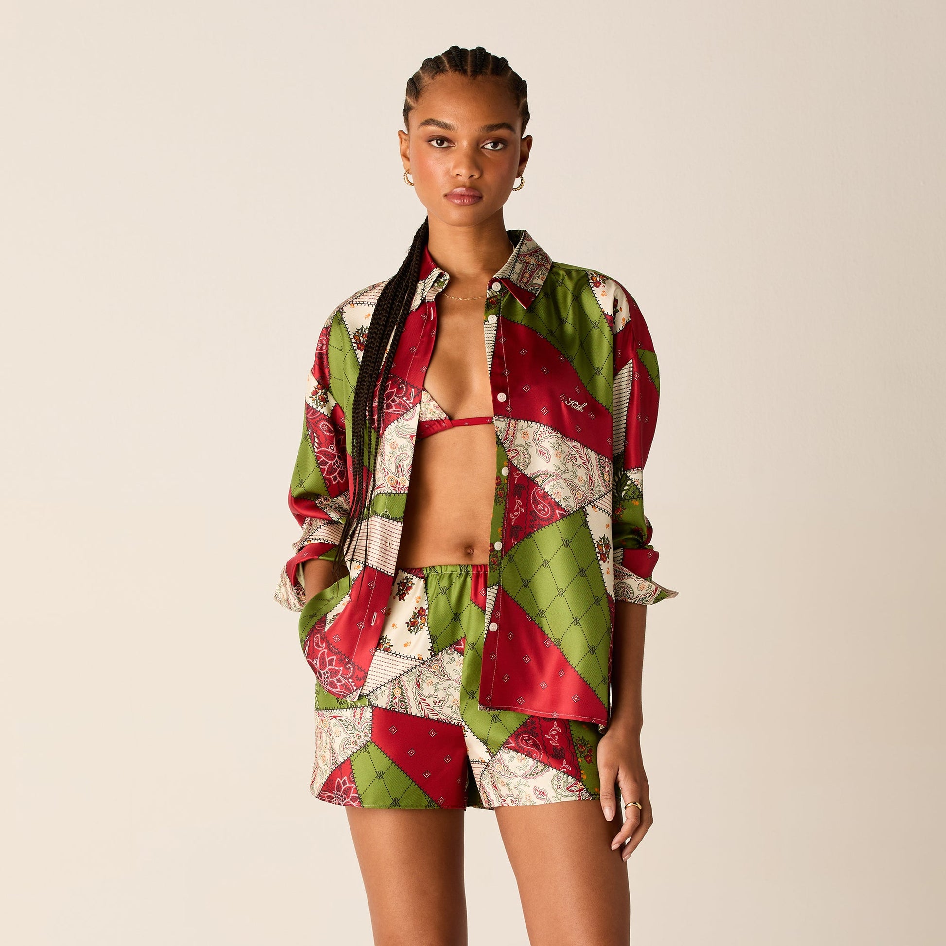 Women Kith Kith Women Siena Patchwork Print Shirt - Kyoho