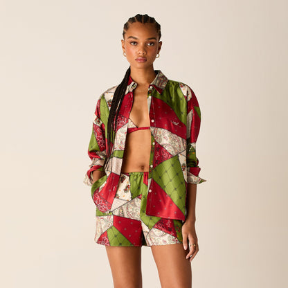 Women Kith Kith Women Siena Patchwork Print Shirt - Kyoho