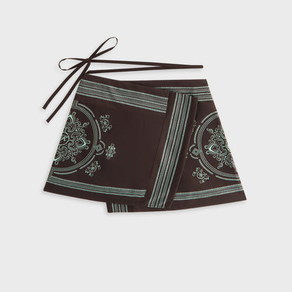 Women Kith Kith Women Mako Medallion Wrap Skirt - Incognito