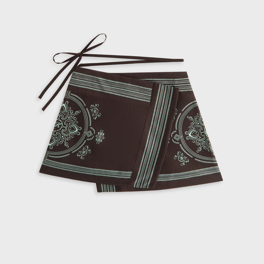 Women Kith Kith Women Mako Medallion Wrap Skirt - Incognito