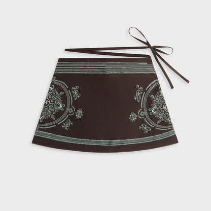 Women Kith Kith Women Mako Medallion Wrap Skirt - Incognito